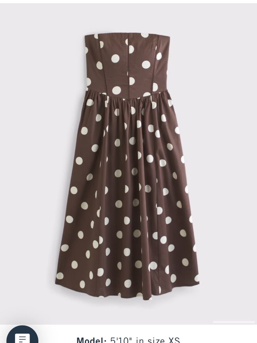 Abercrombie & Fitch Bra Free Brown Polka Dot Midi Dress - Picture 6 of 12